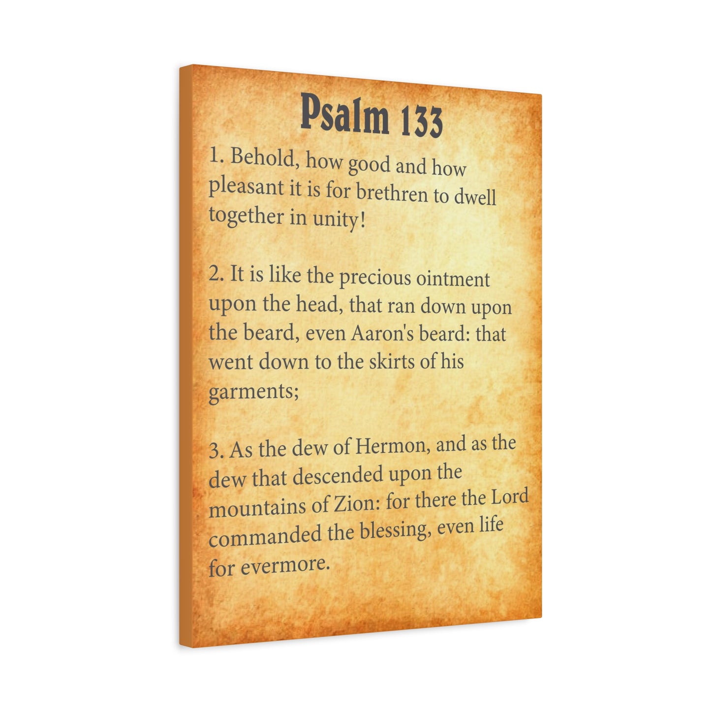 Scripture Walls Psalm 133 Gold Bible Chapter Canvas Christian Wall Art Ready to Hang