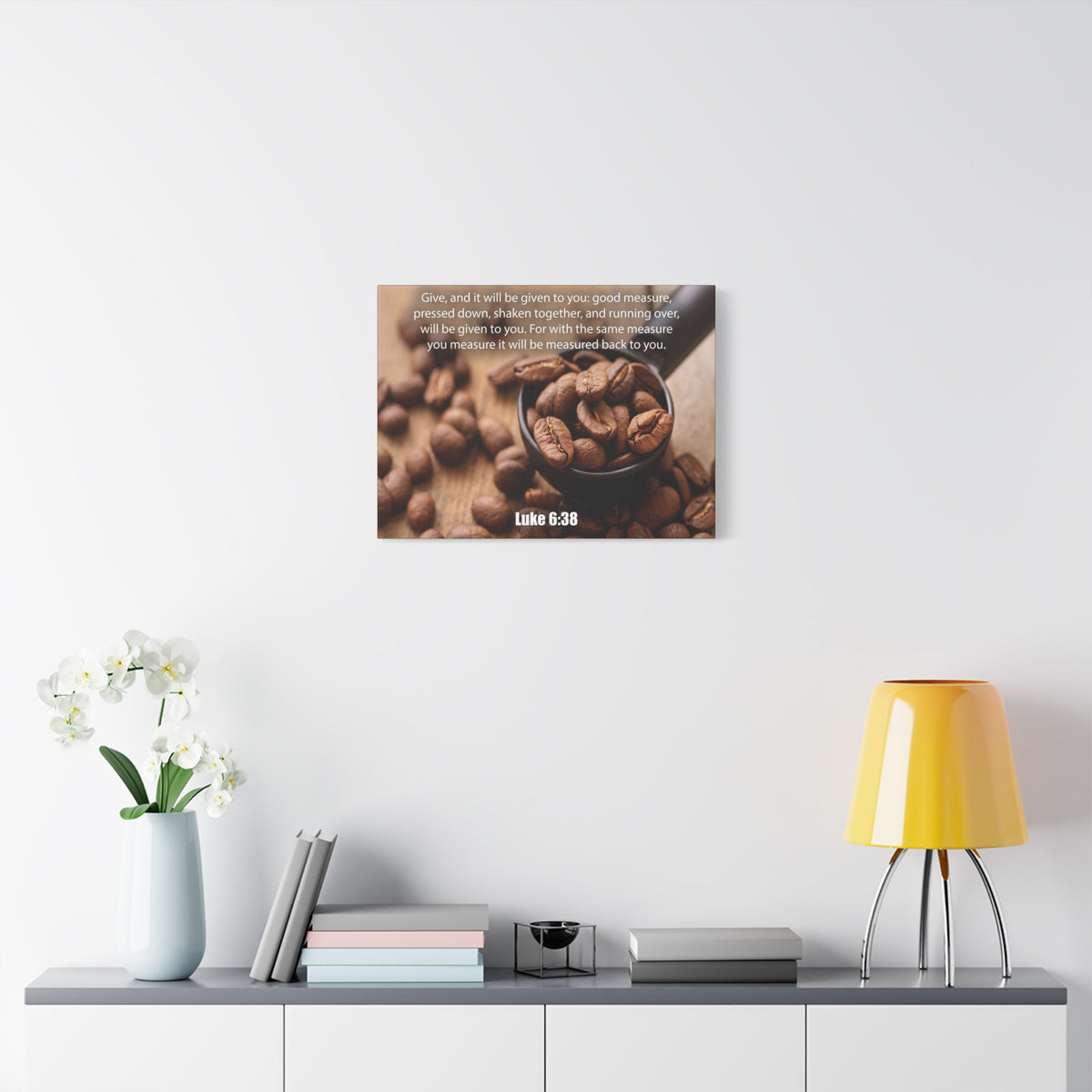 Scripture Canvas Measure Luke 6:38 Christian Wall Art Bible Verse Print Ready to Hang
