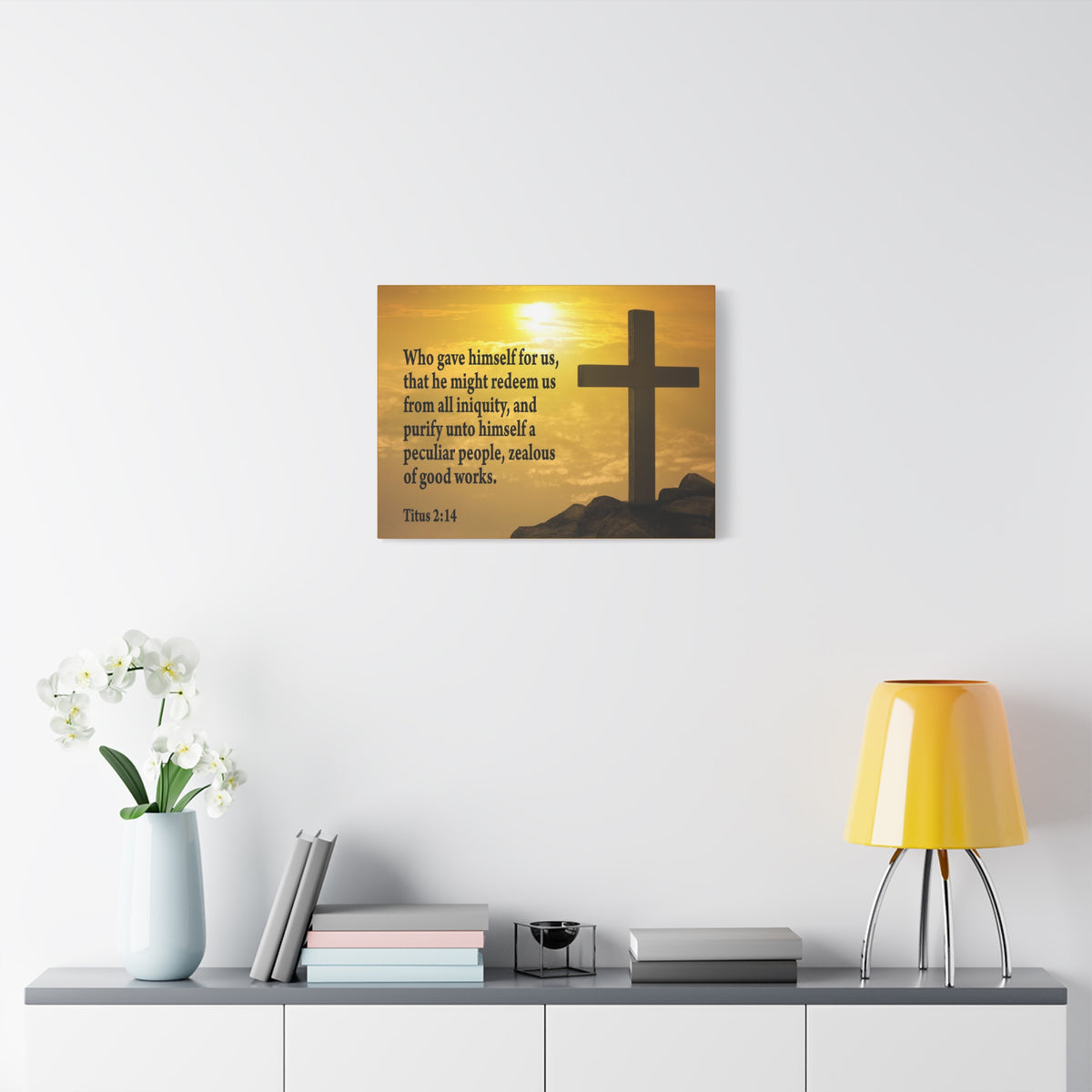 Scripture Canvas Peculiar People Titus 2:14 Christian Wall Art Bible Verse Print Ready to Hang