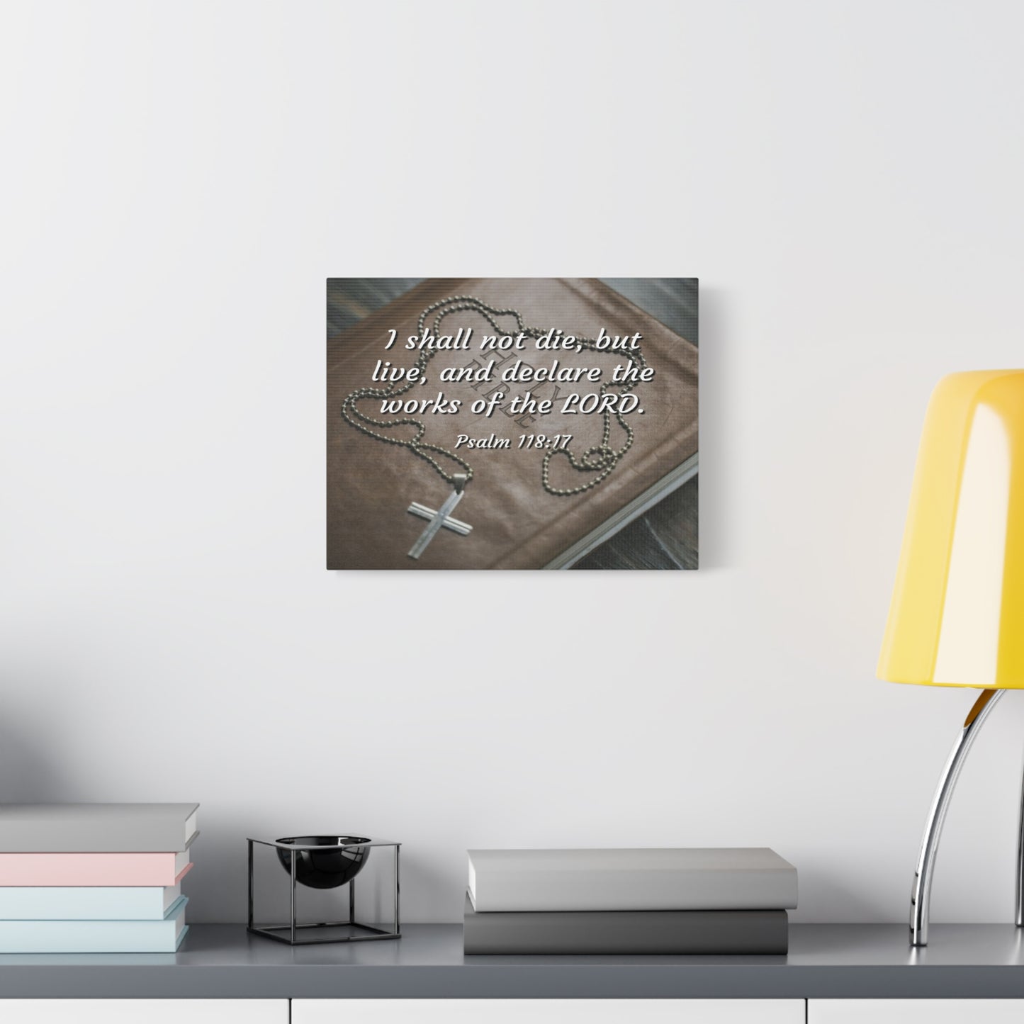 Scripture Canvas Declare The Works Psalm 118:17 Christian Wall Art Bible Verse Print Ready to Hang