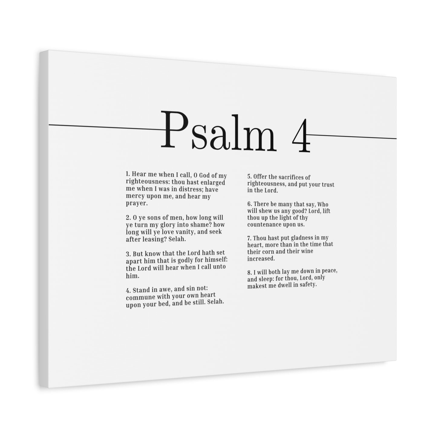 Scripture Canvas O God Of My Righteousness Psalm 4 Christian Wall Art Bible Verse Print Ready to Hang