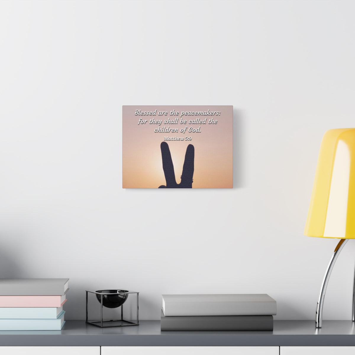 Scripture Canvas Peacemakers Matthew 5:9 Christian Wall Art Bible Verse Print Ready to Hang