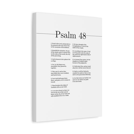 Scripture Canvas Great Is The Lord Psalm 48 Christian Wall Art Bible Verse Print Ready to Hang