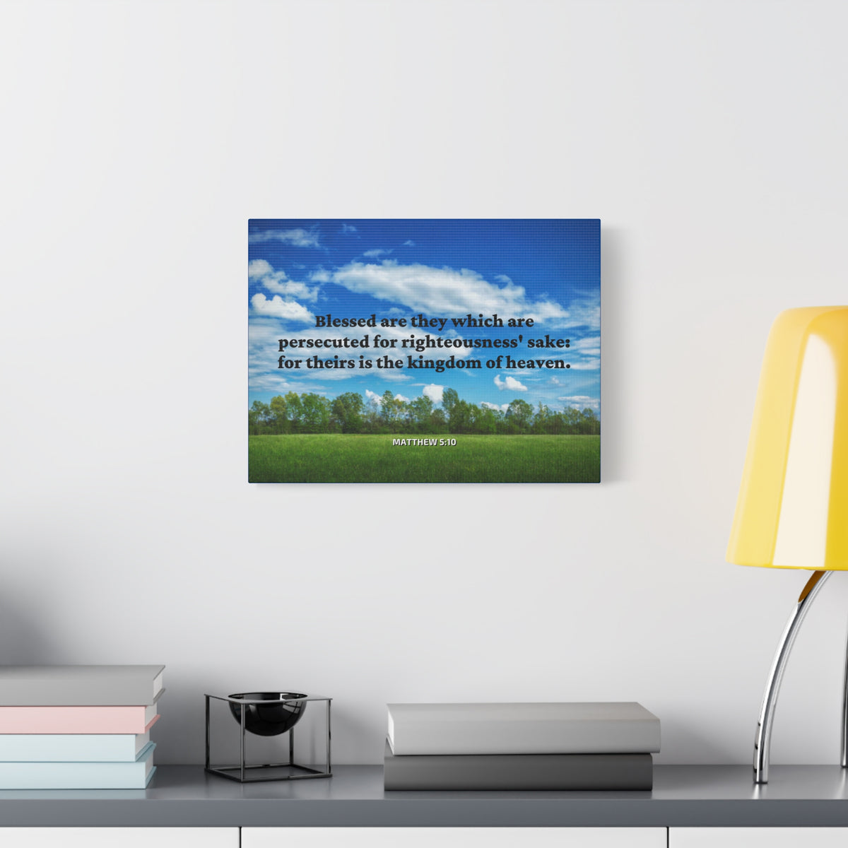 Scripture Canvas Blessed Are The Persecuted Matthew 5:10 Christian Wall Art Bible Verse Print Ready to Hang