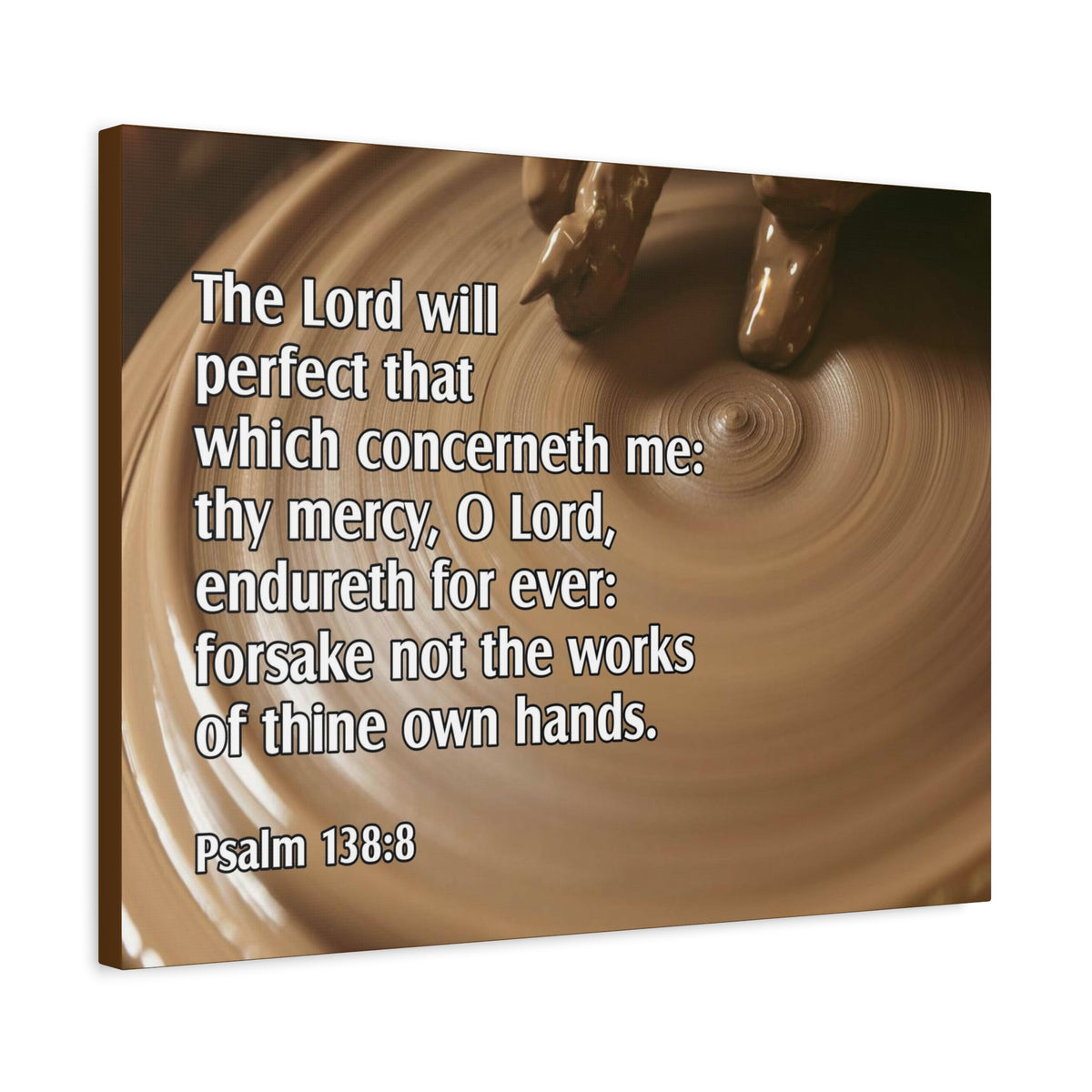 Scripture Canvas The Lord Will Perfect Psalm 138:8 Christian Wall Art Bible Verse Print Ready to Hang