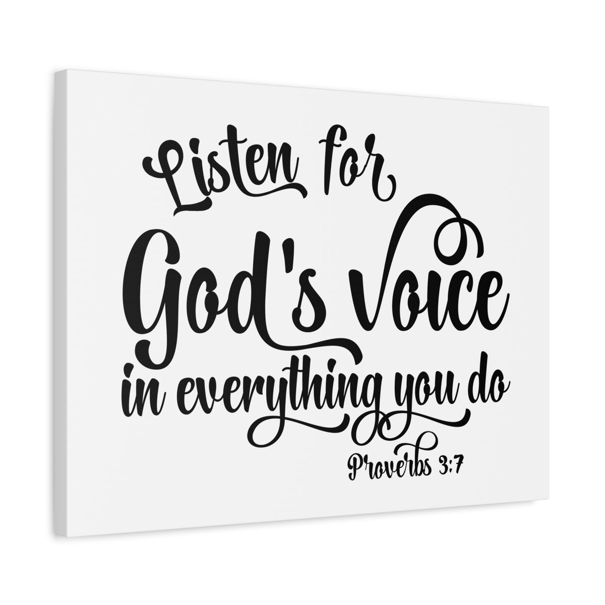 Scripture Canvas God's Voice Proverbs 3:7 Christian Wall Art Bible Verse Print Ready to Hang