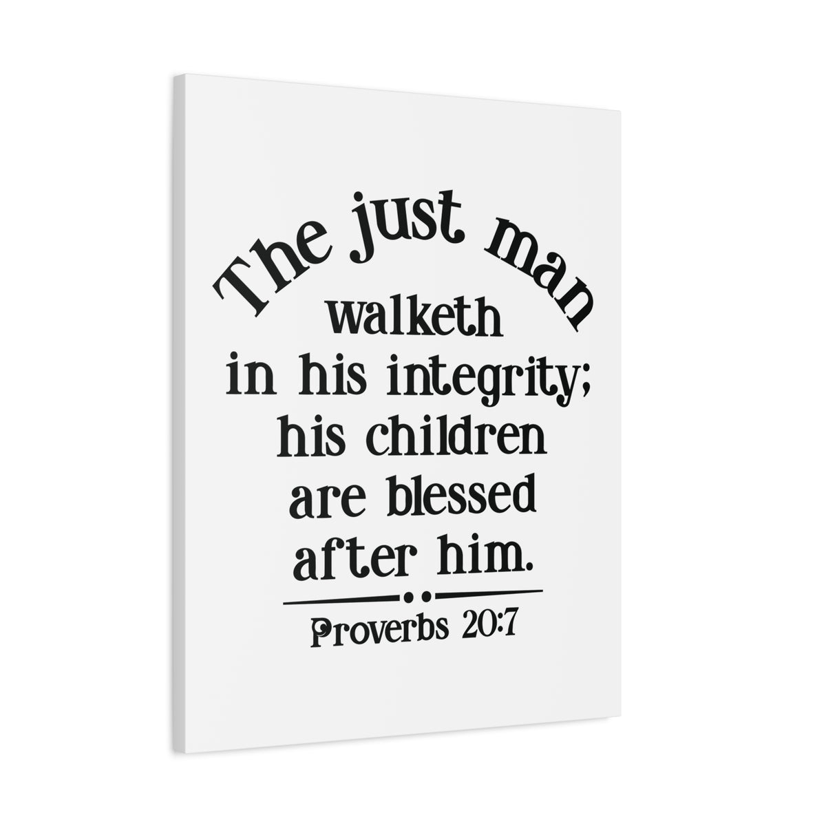Scripture Canvas Children Are Blessed Proverbs 20:7 Christian Wall Art Bible Verse Print Ready to Hang