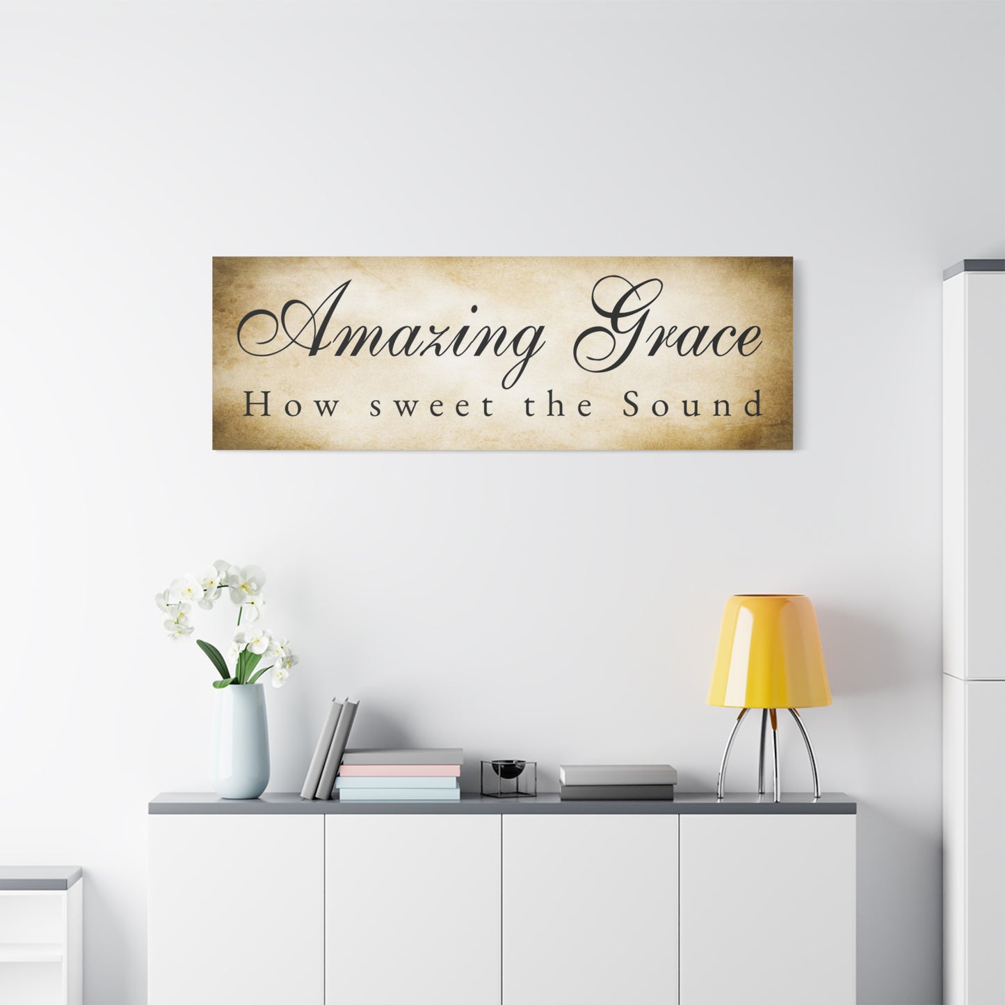 Scripture Walls Amazing Grace Gold Bible Verse Canvas Christian Wall Art Ready to Hang Unframed