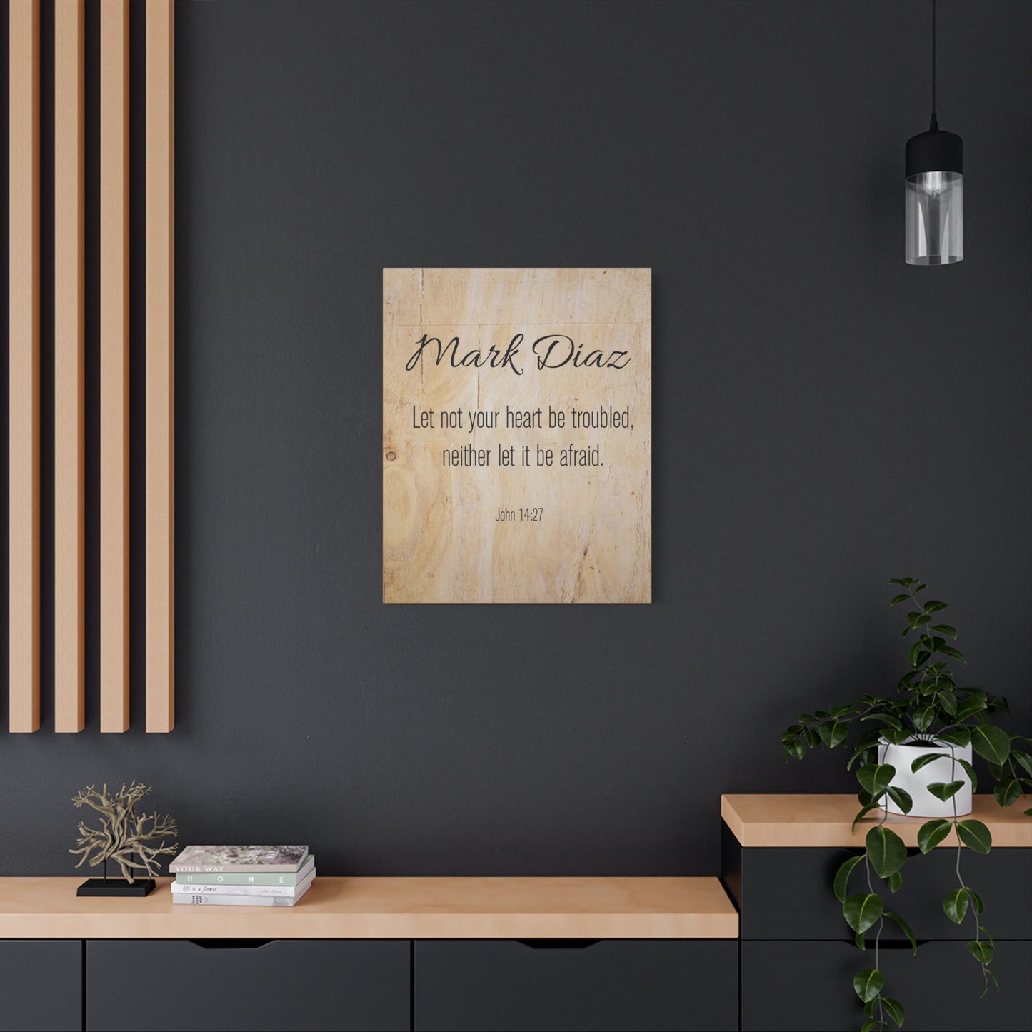 Scripture Walls Personalized No Fear No Trouble John 14:27 Bible Chapter Canvas Christian Wall Art Ready to Hang