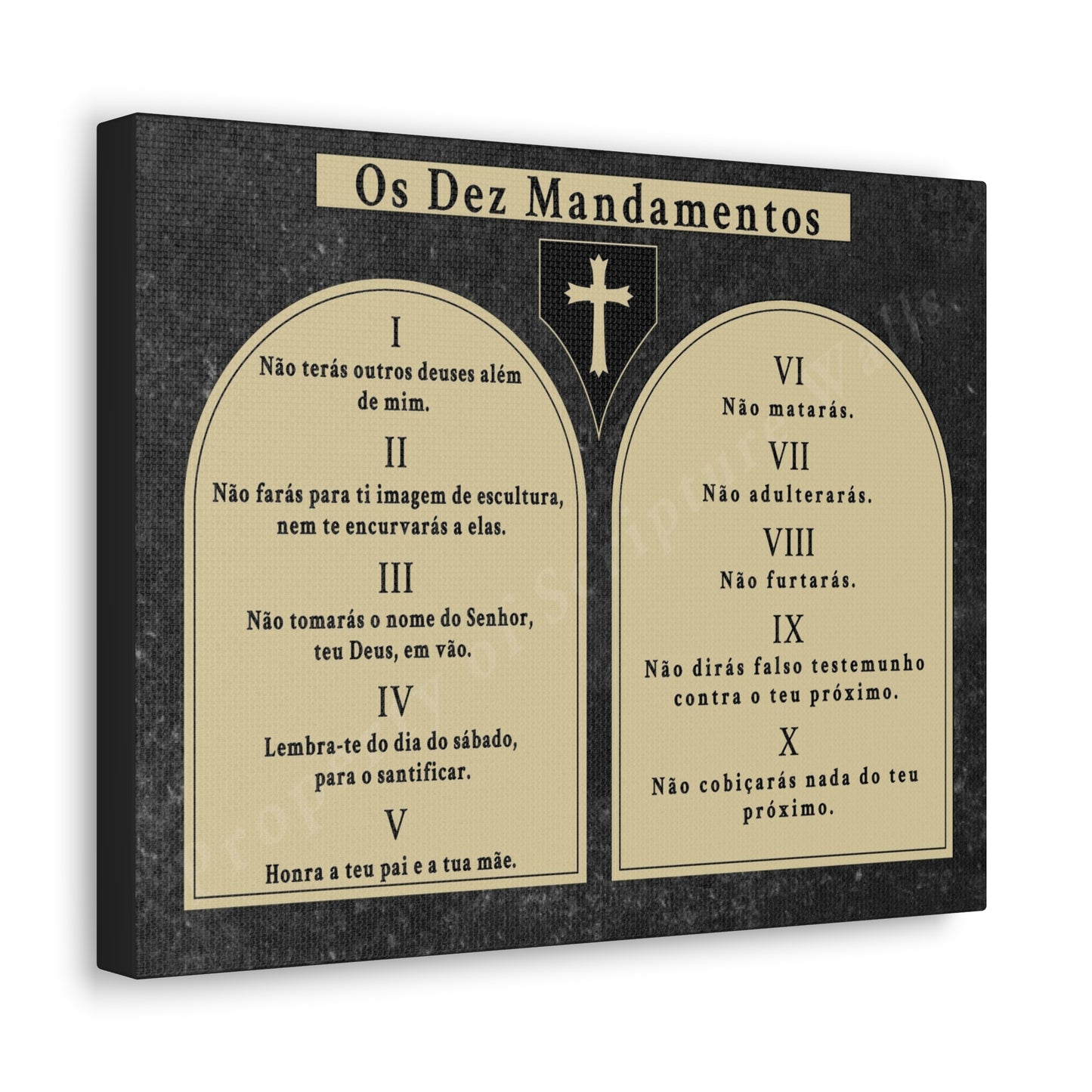 Scripture Walls 10 Commandments Portuguese Tablets Bible Verse Canvas Christian Wall Art Ready to Hang Unframed