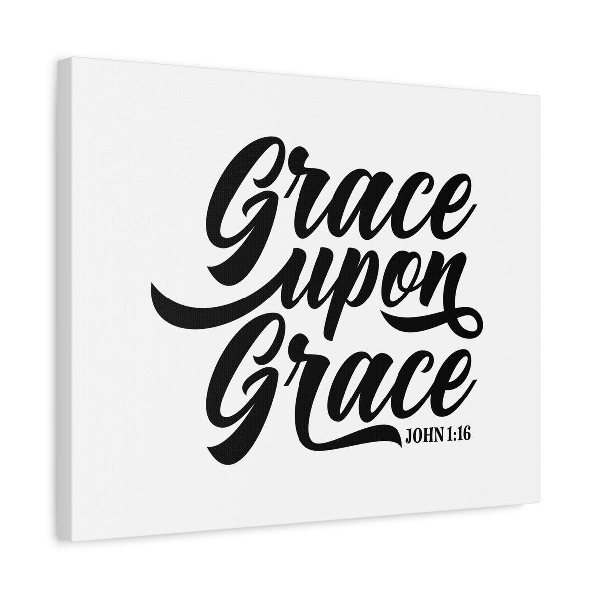 Scripture Canvas Grace Upon Grace John 1:16 Christian Wall Art Bible Verse Print Ready to Hang