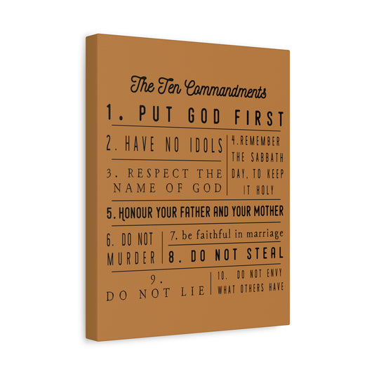Scripture Canvas Ten Commandments Exodus 20:2–17 Christian Wall Art Print Ready to Hang