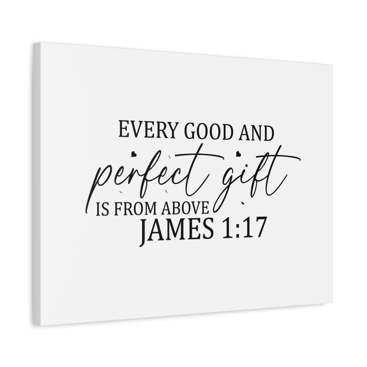 Scripture Canvas Perfect Gift James 1:17 Christian Wall Art Bible Verse Print Ready to Hang