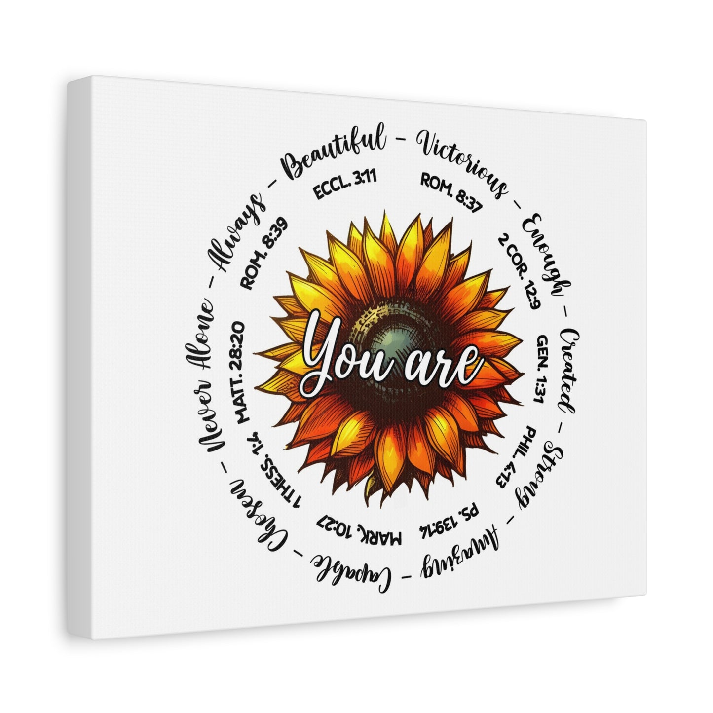 Scripture Walls God Says You Are Sunflower Bible Verse Canvas Christian Wall Art Ready to Hang Unframed