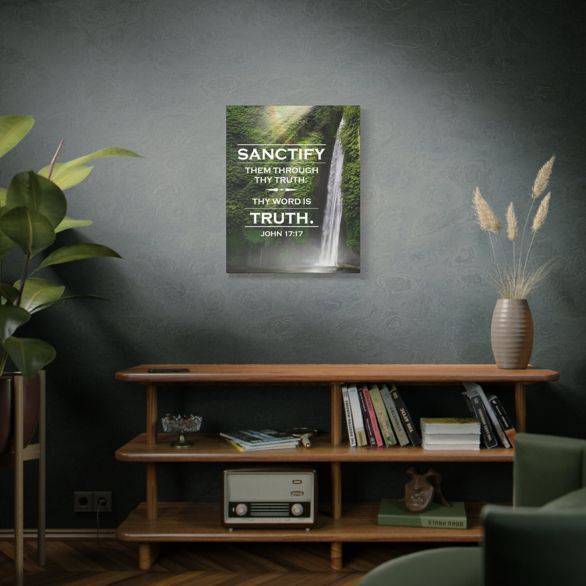 Scripture Canvas Sanctify Them John 17:17  Christian Wall Art Bible Verse Print Ready to Hang