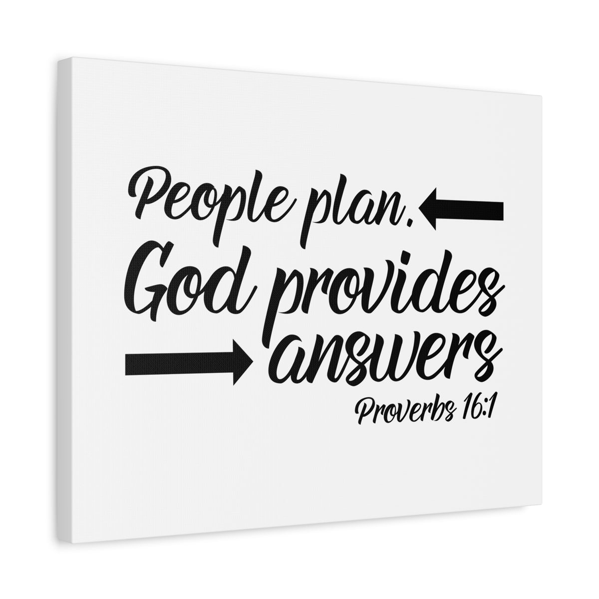 Scripture Canvas God Provides Proverbs 16:1 Christian Wall Art Bible Verse Print Ready to Hang