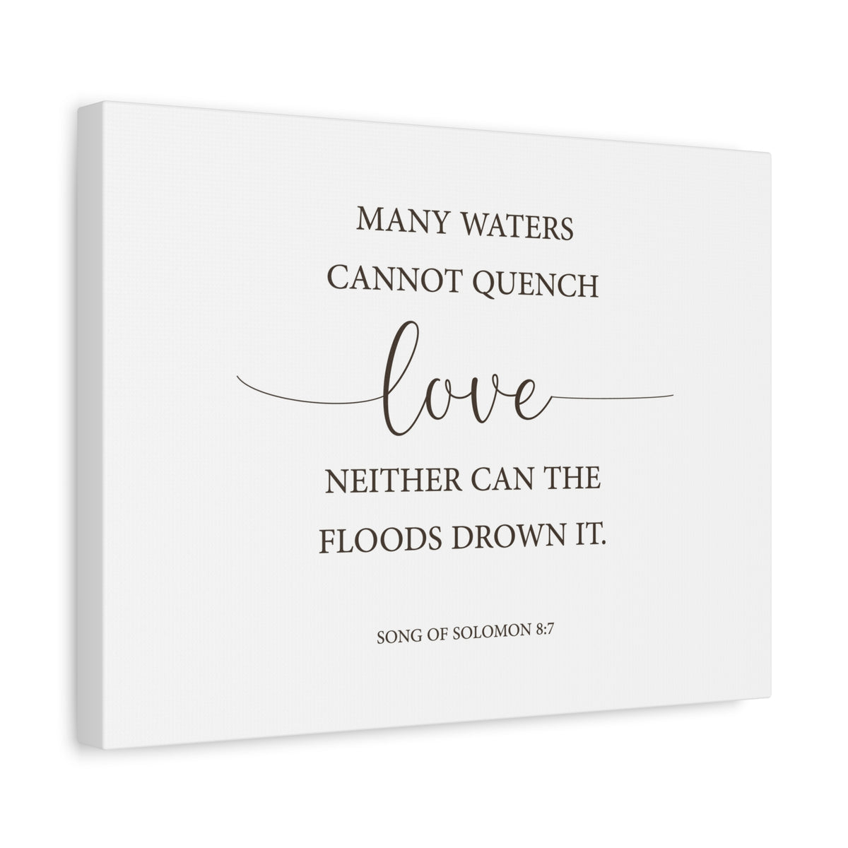Scripture Canvas Love Song Of Solomon 8:7 Christian Wall Art Bible Verse Print Ready to Hang