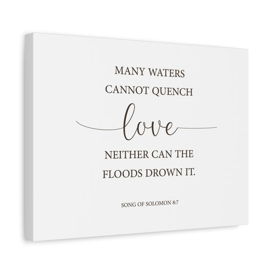 Scripture Canvas Love Song Of Solomon 8:7 Christian Wall Art Bible Verse Print Ready to Hang