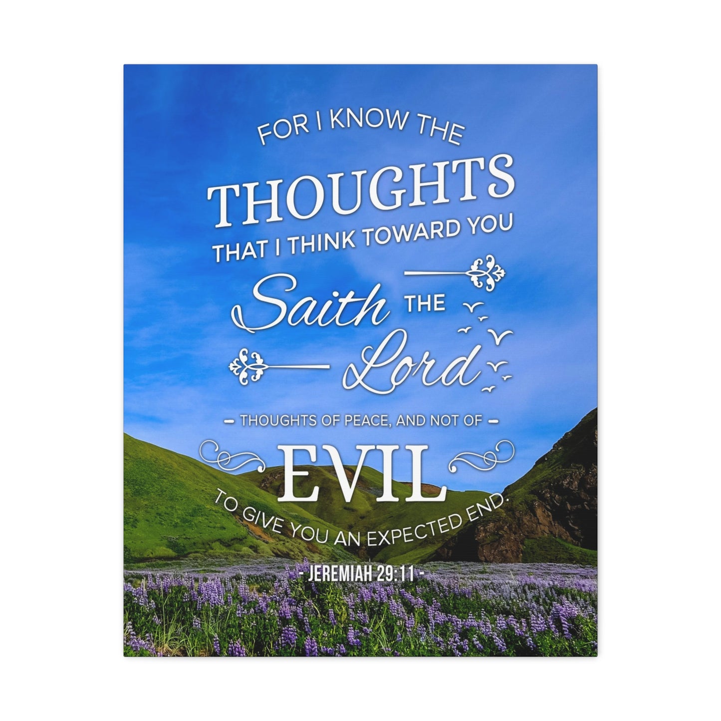 Thoughts of Peace Jeremiah 29:11 Christian Wall Art Bible Verse Print Ready to Hang