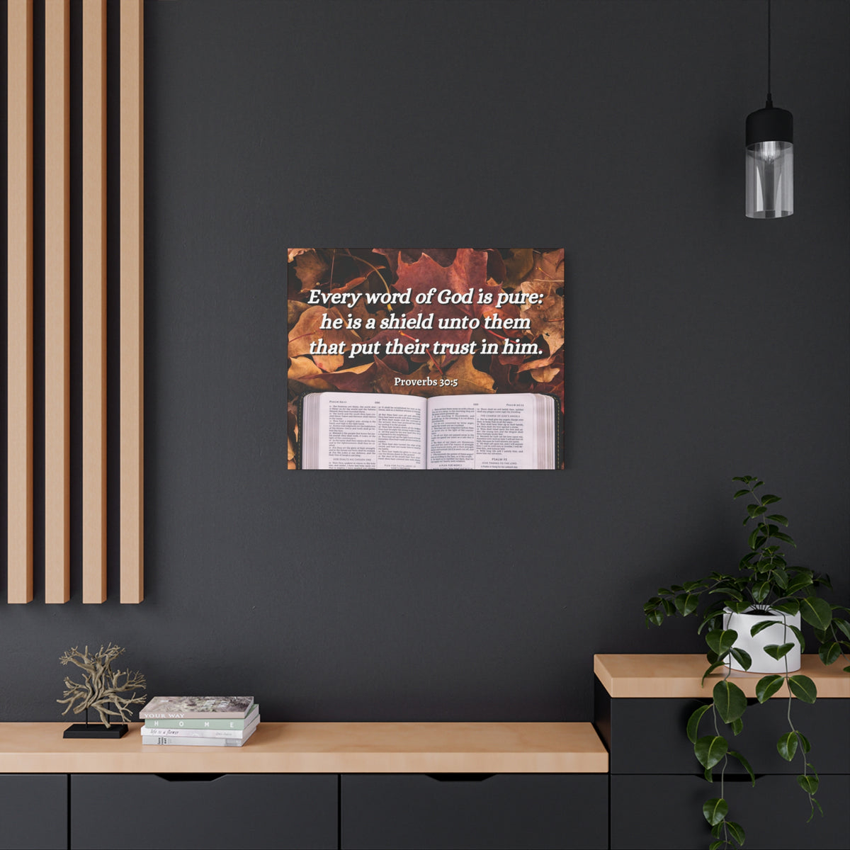Scripture Canvas A Shield Proverbs 30:5 Christian Wall Art Bible Verse Print Ready to Hang