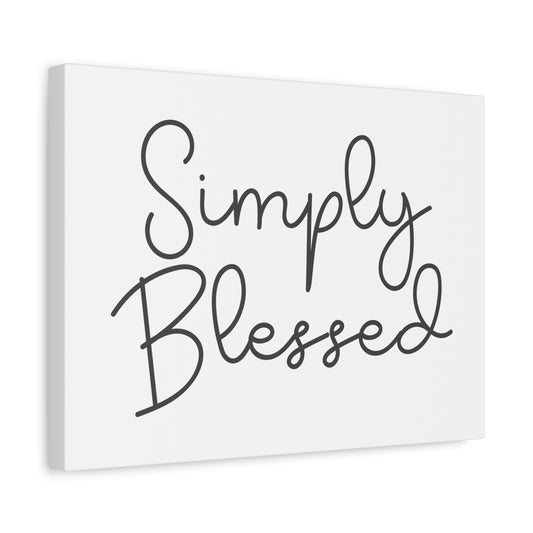 Scripture Canvas Simply Blessed Psalm 34:8 Christian Wall Art Bible Verse Print Ready to Hang