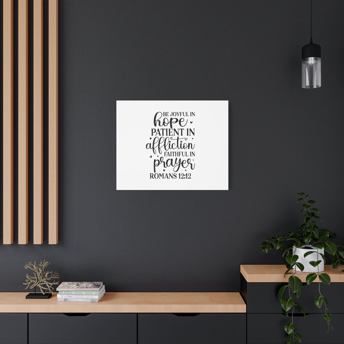 Scripture Canvas Faithful In Prayer Romans 12:12 Christian Wall Art Bible Verse Print Ready to Hang