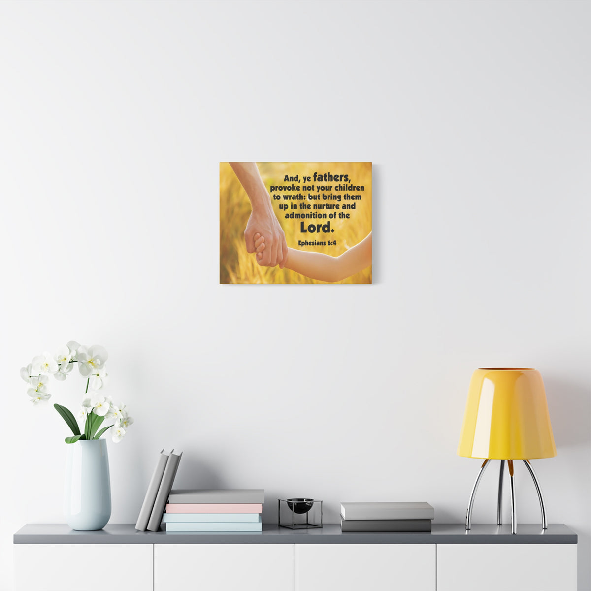 Scripture Canvas Admonition of the Lord Ephesians 6:4 Christian Wall Art Bible Verse Print Ready to Hang