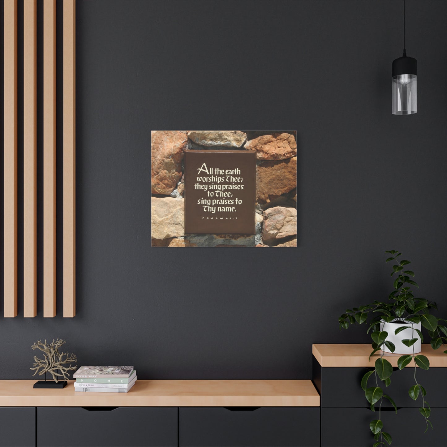 Scripture Walls Worships Thee Psalm 66:4 Bible Verse Canvas Christian Wall Art Ready to Hang