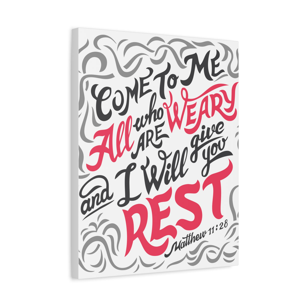 Scripture Canvas Come To Me All Matthew 11:28 Christian Wall Art Bible Verse Print Ready To Hang
