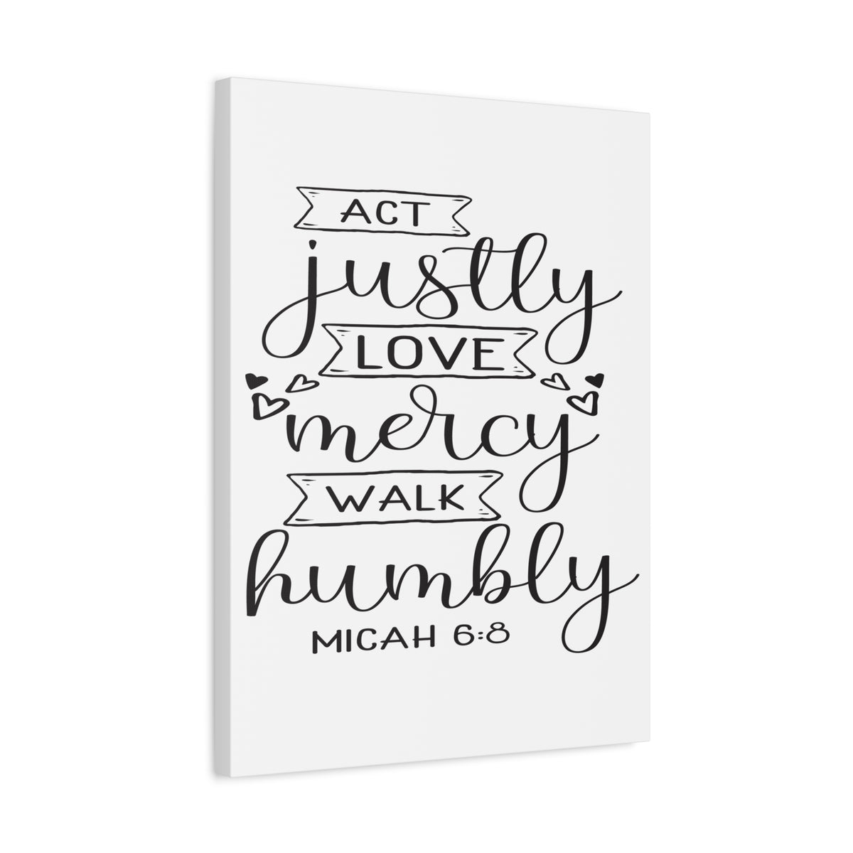 Scripture Canvas Act Justly Love Micah 6:8 Christian Wall Art Bible Verse Print Ready to Hang