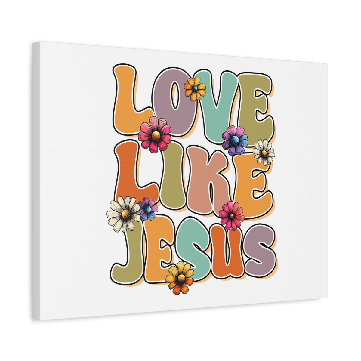 Scripture Walls Love Like Jesus Retro Bible Verse Canvas Christian Wall Art Ready to Hang Unframed