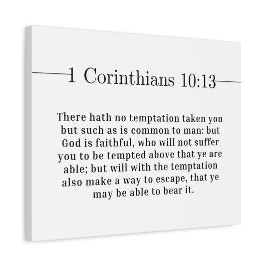 Scripture Canvas God Is Faithful 1 Corinthians 10:13 Christian Wall Art Bible Verse Print Ready to Hang