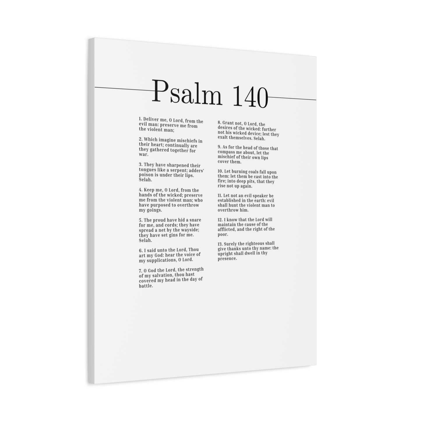 Scripture Canvas Keep Me, O Lord Psalm 140 Christian Wall Art Bible Verse Print Ready to Hang