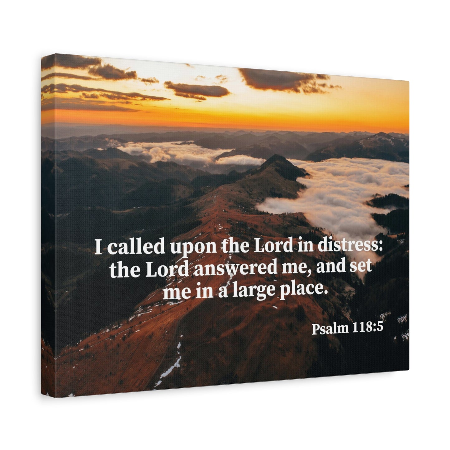 Bible Verse Canvas Called on the Lord Psalm 118:5 Wall Art Christian Home Decor