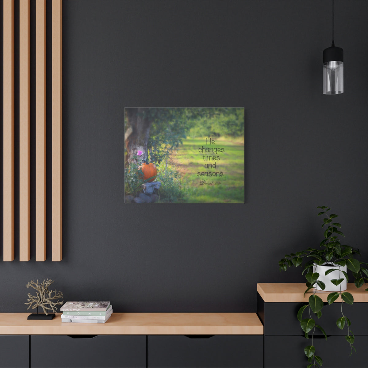 Scripture Canvas Times And Seasons Daniel 2:21 Christian Wall Art Bible Verse Print Ready to Hang