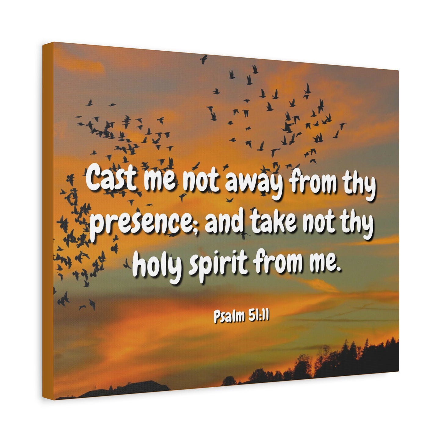 Scripture Canvas Holy Spirit Psalms 51:11 Christian Wall Art Bible Verse Print Ready to Hang