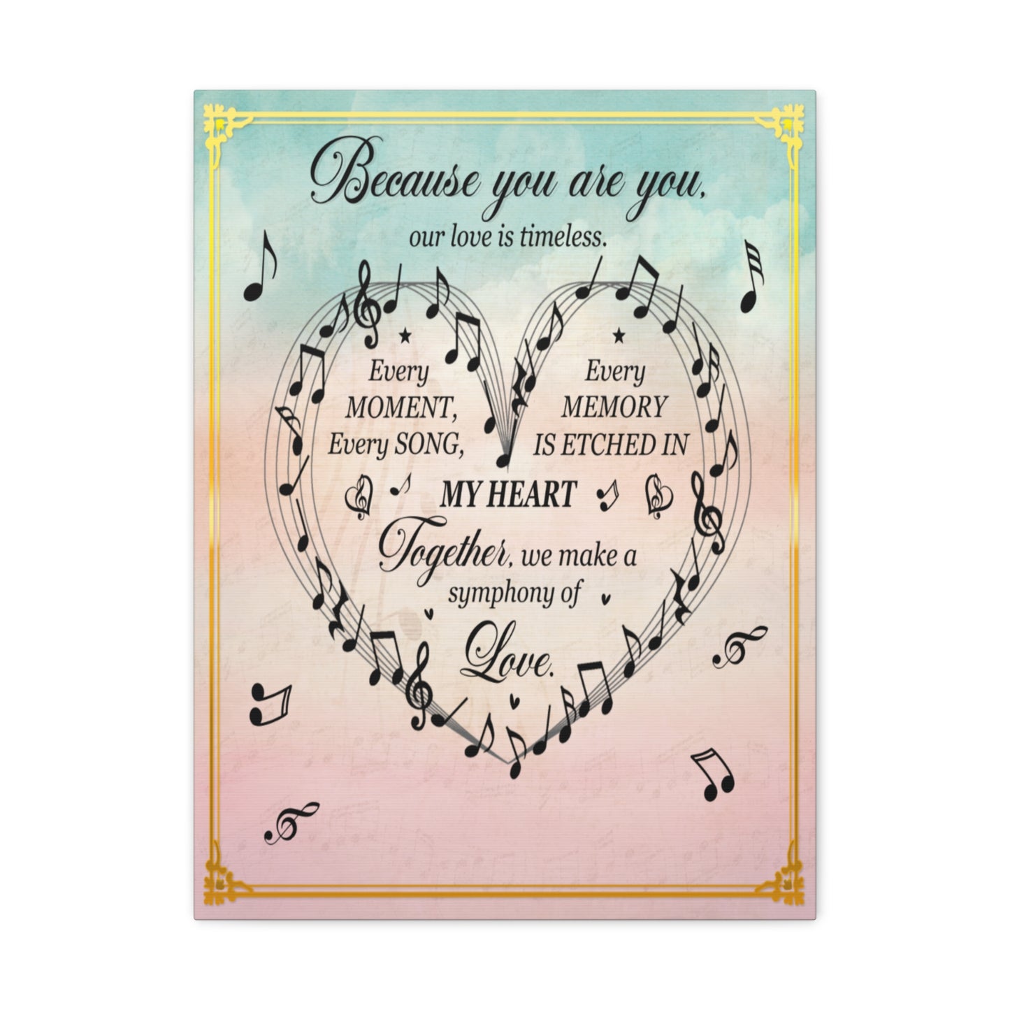 To My Wife Symphony of Love Canvas Wall Art - Romantic Gift for Her