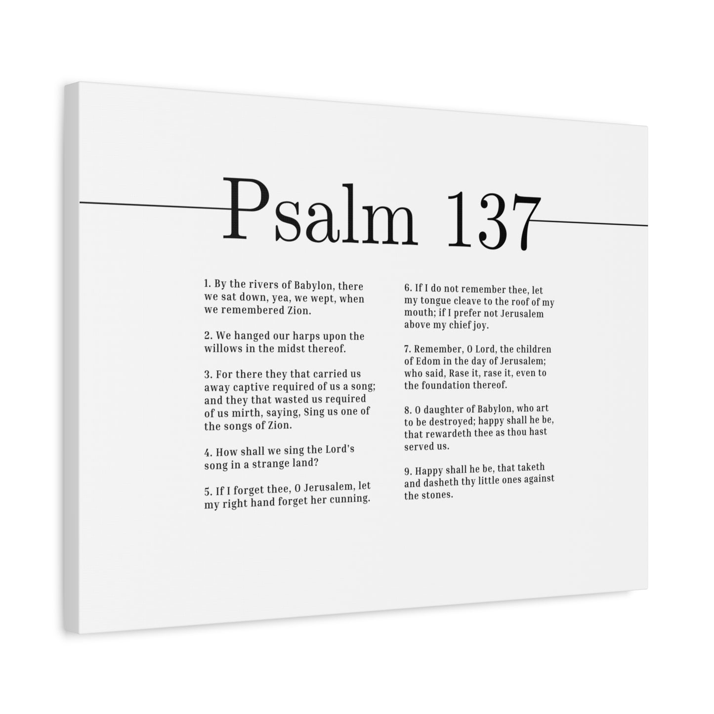 Scripture Canvas Sing The Lord's Song Psalm 137 Christian Wall Art Bible Verse Print Ready to Hang