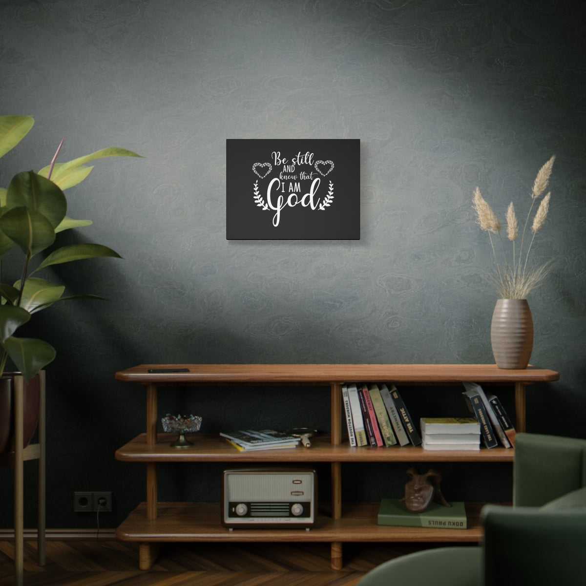 Scripture Canvas Be Still And Know That I Am God Psalm 46:10 Christian Wall Art Bible Verse Print Ready to Hang