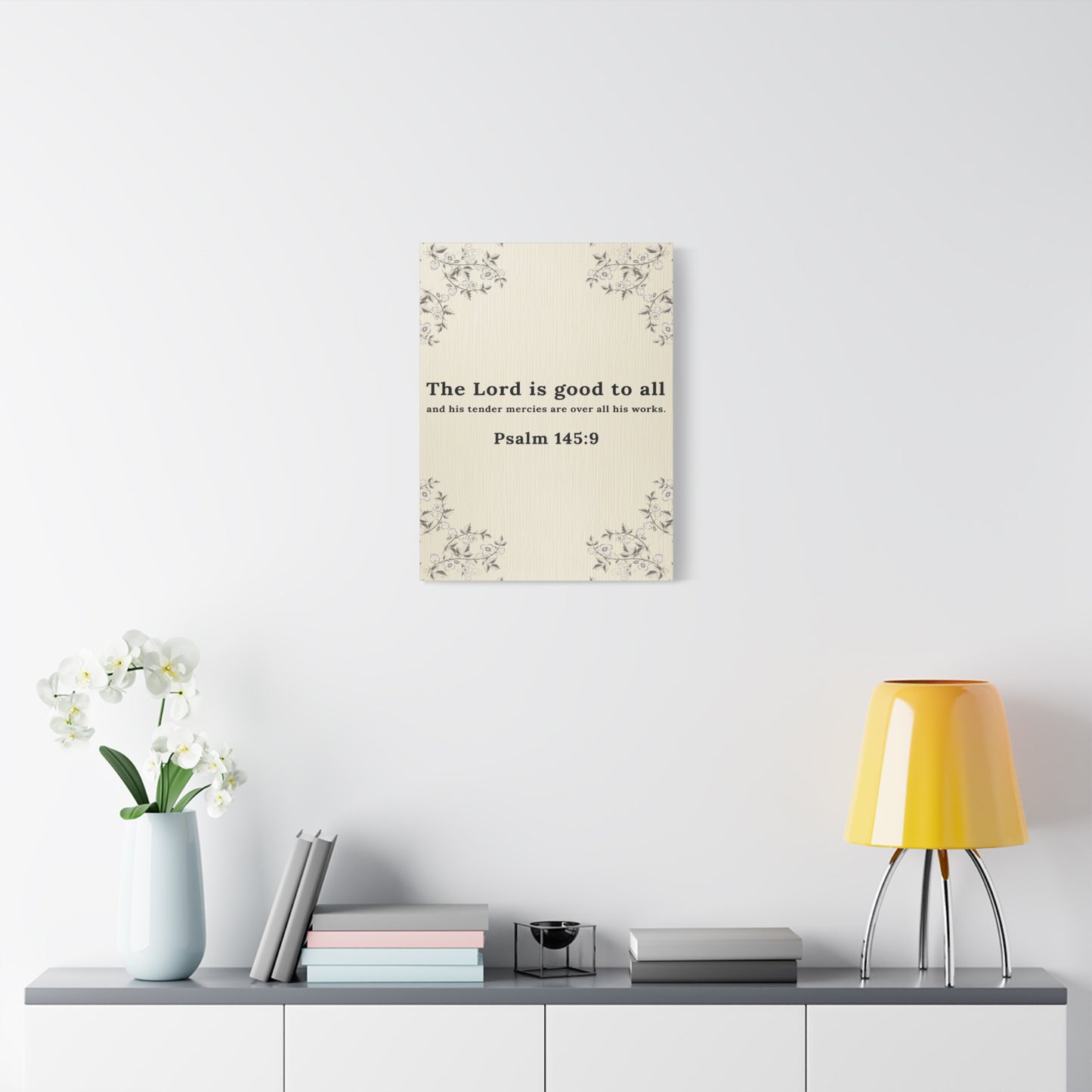 Scripture Walls Psalm 145:9 Lord is Good to All Bible Verse Canvas Christian Wall Art Ready to Hang Unframed