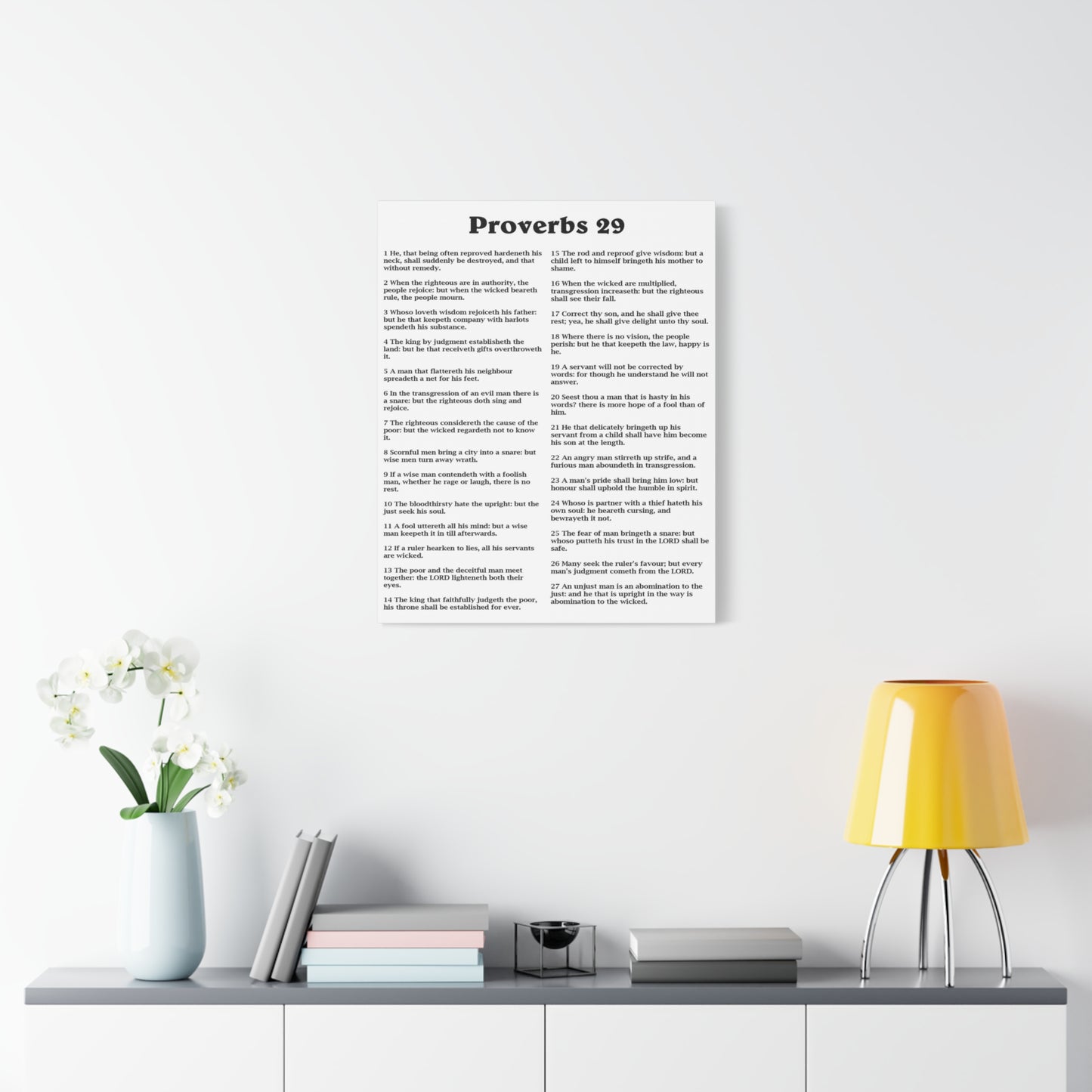 Scripture Walls Proverbs Chapter 29 White Bible Canvas Christian Wall Art Ready to Hang Unframed