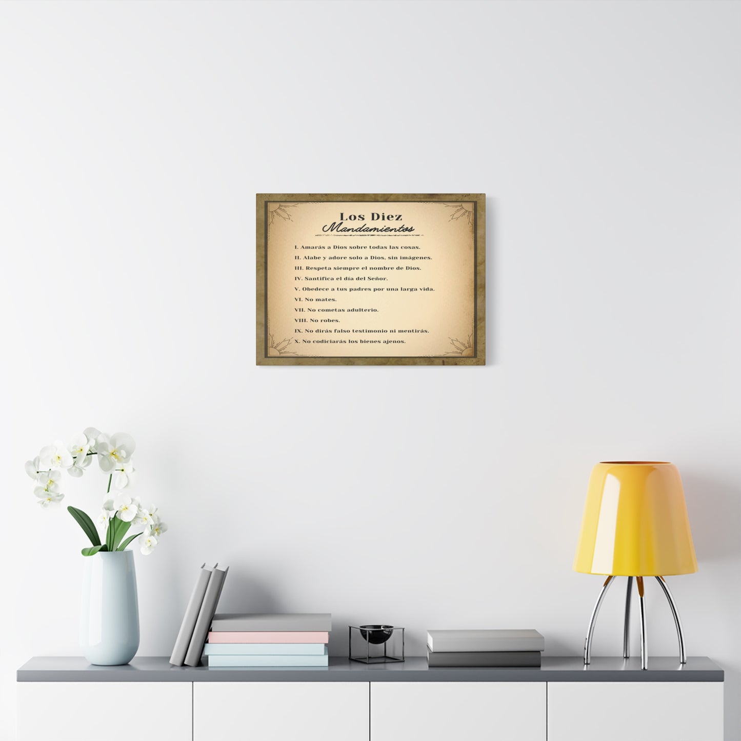 Los Diez Mandamientos 10 Commandments Spanish Christian Wall Art Print Ready to Hang