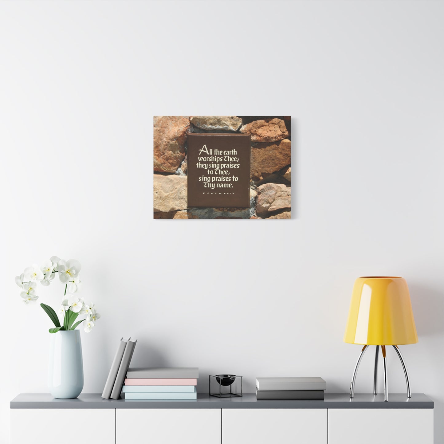 Scripture Walls Worships Thee Psalm 66:4 Bible Verse Canvas Christian Wall Art Ready to Hang