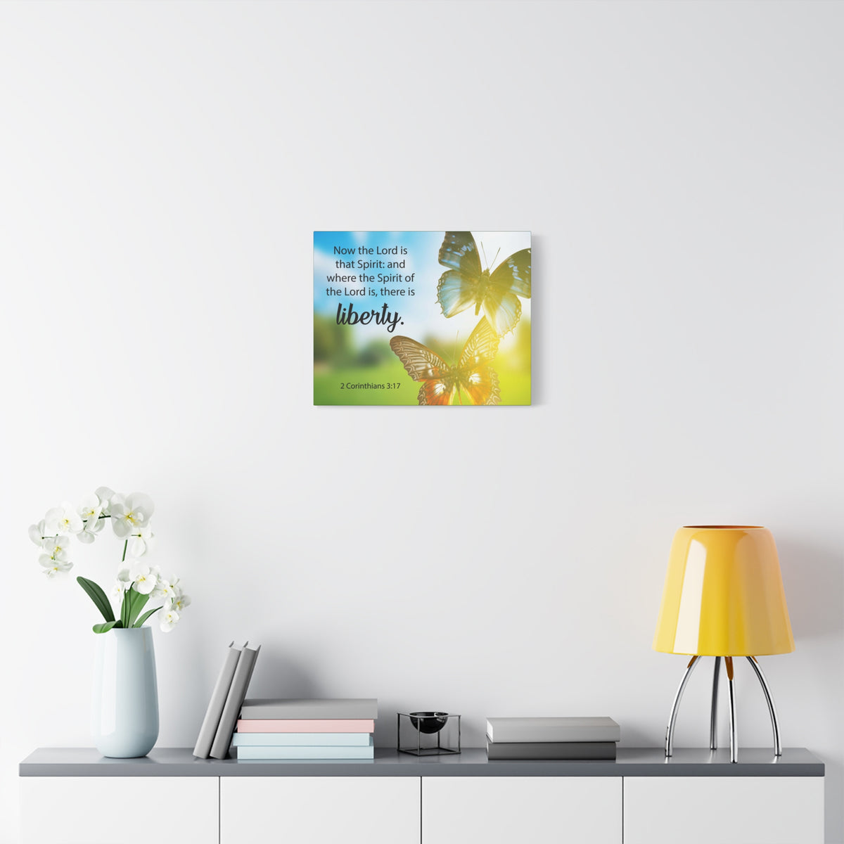 Scripture Canvas There is Liberty 2 Corinthians 3:17 Christian Wall Art Bible Verse Print Ready to Hang