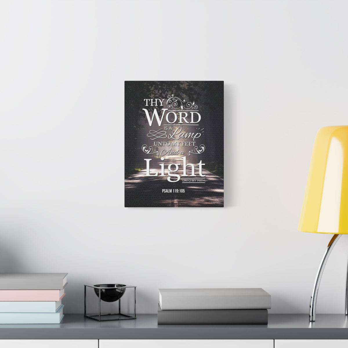 Bible Verse Canvas Thy Word is a Lamp Unto my Feet Psalm 119:105 Bible Verse Wall Art Scripture Art Faith Artwork Christian Home Decor