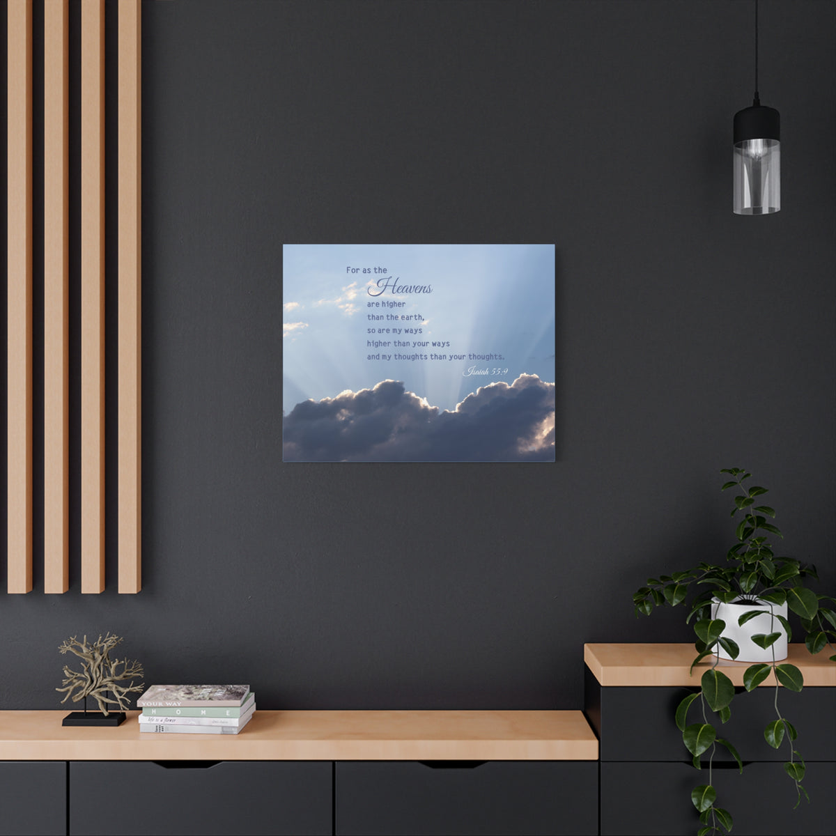 Scripture Canvas My Ways Isaiah 55:9 Christian Wall Art Bible Verse Print Ready to Hang
