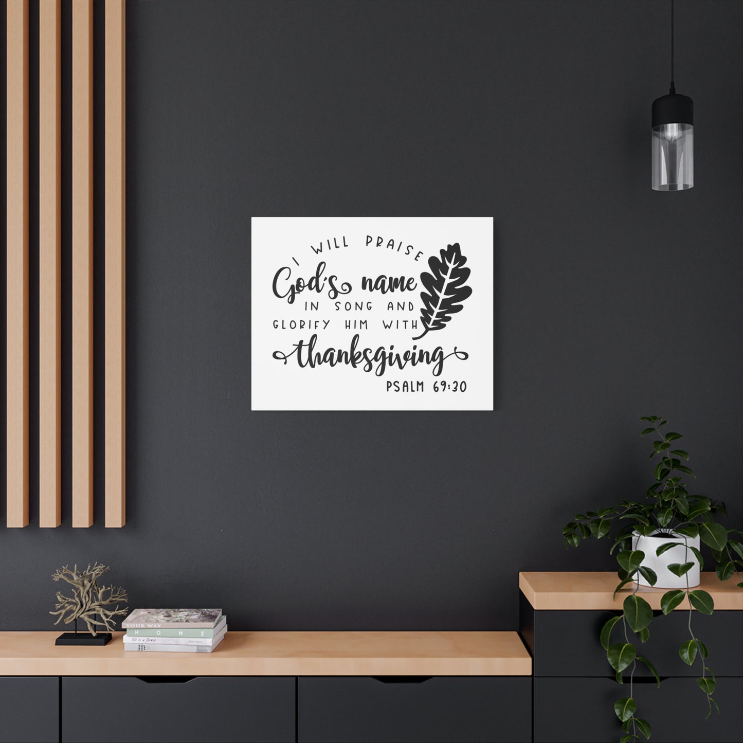 Scripture Canvas Glorify Him Psalm 69:20 Christian Wall Art Bible Verse Print Ready to Hang