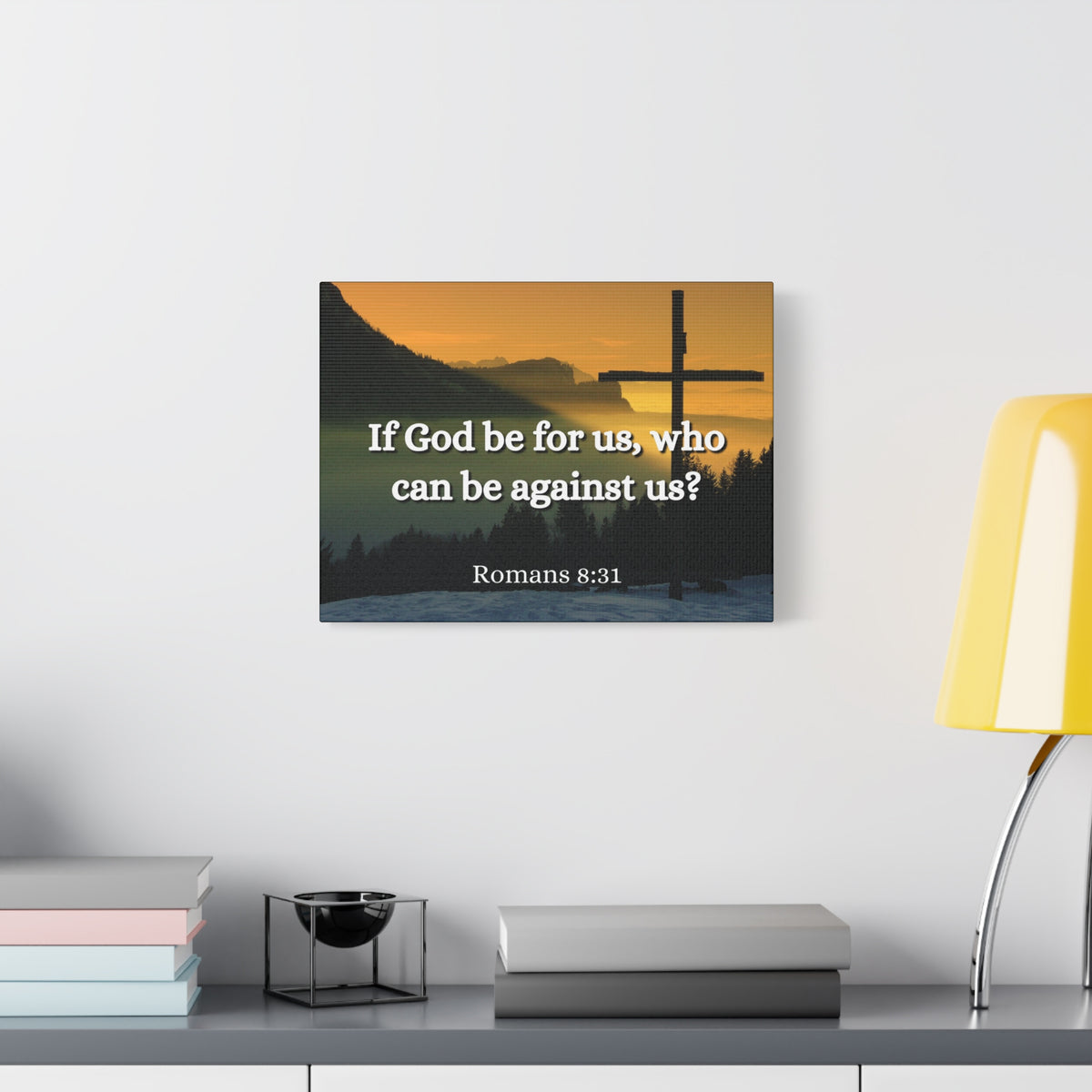 Scripture Canvas Be For Us Romans 8:31 Christian Wall Art Bible Verse Print Ready to Hang