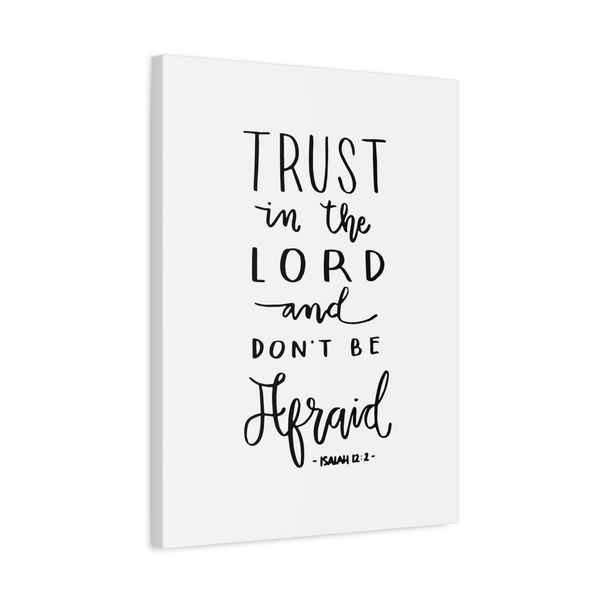 Scripture Canvas Trust In The Lord Isaiah 12:2 Christian Wall Art Bible Verse Print Ready To Hang