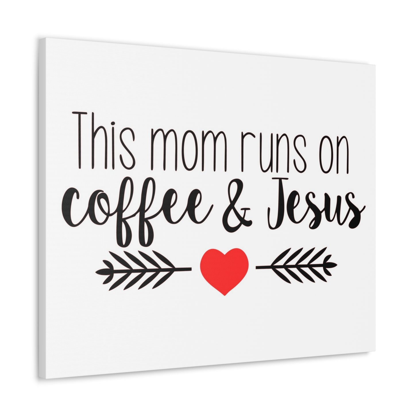 This Mom Runs On Coffee & Jesus Mark 10:27 Coffee Christian Wall Art Print Ready to Hang